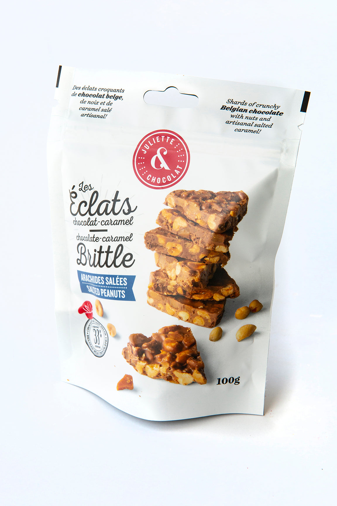 Chocolate-caramel brittle: salted peanuts – Juliette & Chocolat